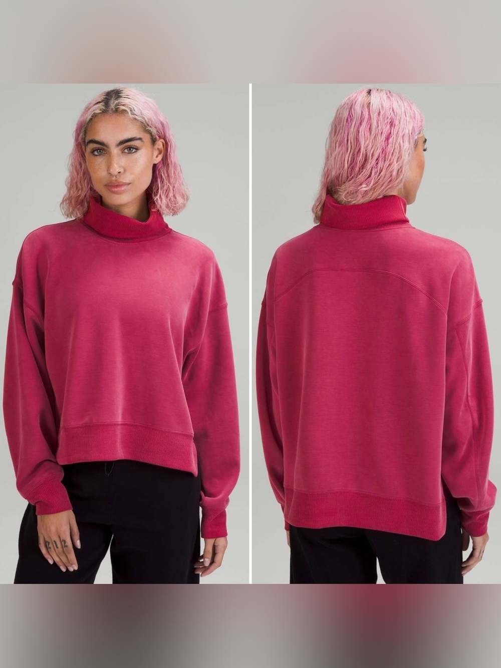 Lululemon Softstreme Turtleneck Pullover in Pink Redish Women’s Size 12